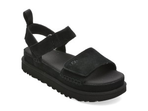 Sandale UGG negre, GOLDEN STAR, din piele intoarsa