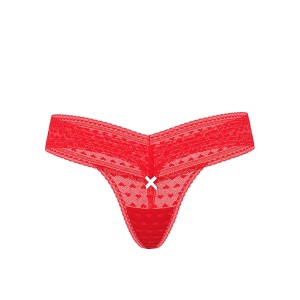 Heart lace thong panty - lipstick S